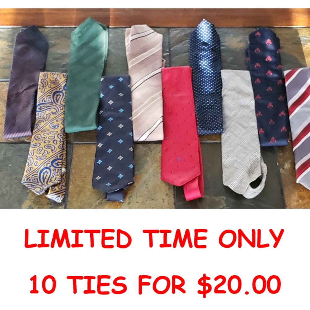 💲💲💲💲💲 10 TIES ON SALE FOR LIMITED TIME ONLY